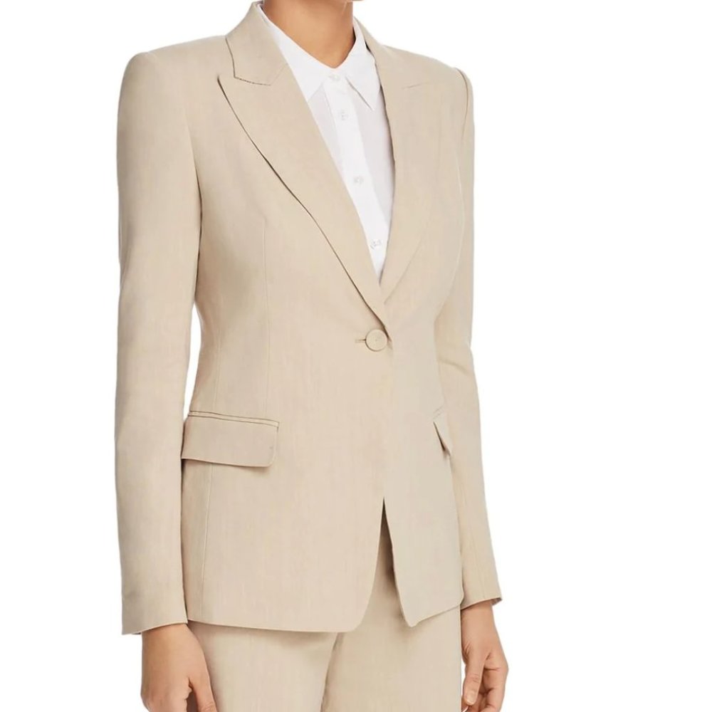 Kobi Halperin Women's Sharon Notch Lapel Linen Blend One Button Blazer